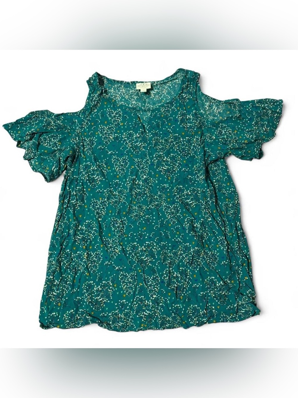 St. John's Bay Floral Cold-Shoulder Blouse